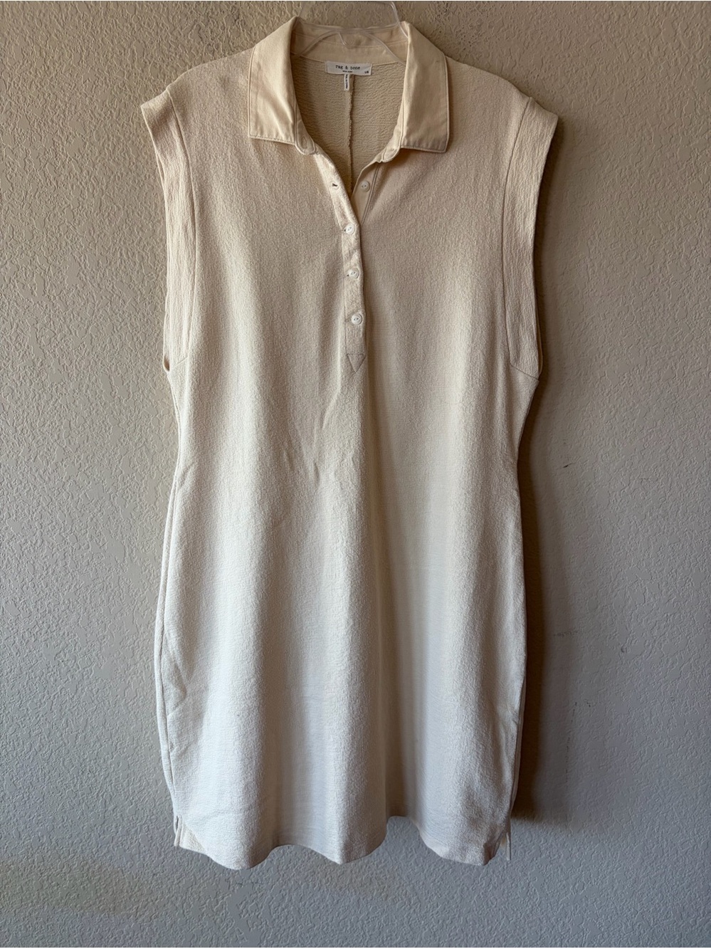 Rag & Bone Mckenna Polo Mini Dress in Antique White XL